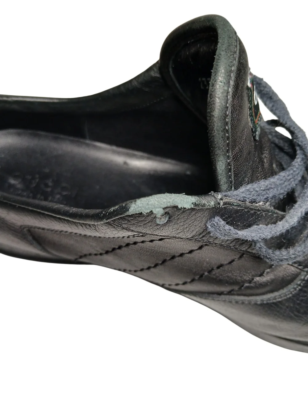 Vintage Gucci Men’s Black Leather Lace-Up Sneakers 9.5 Original Gucci